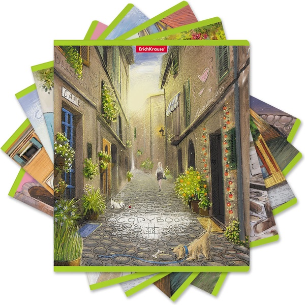 Тетрадь А5, клетка, 48 л., на скобе, 60 г/м², ErichKrause Promenade_5 дизайнов