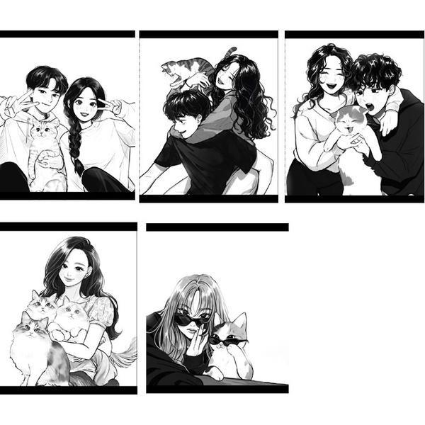 Тетрадь А5, клетка, 48 л., на скобе, 65 г/м² (92%), твин-лак, Centrum Черно-белое Аниме_5 дизайнов