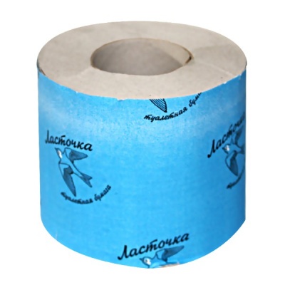 Бумага туалетная на втулке, 1-сл., 35 м* 80 мм, перфорация, св.-серая, Ласточка Бумага туалетная на втулке, 1-сл., 35 м* 80 мм, перфорация, св.-серая, Ласточка