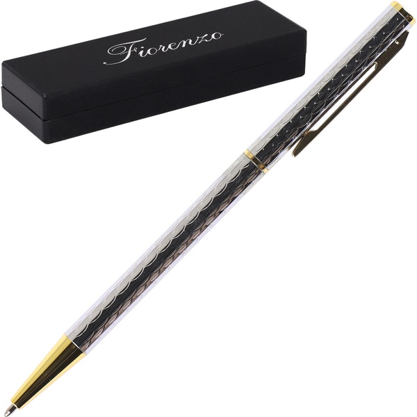 Ручка шариковая подарочная FIORENZO, поворот. м-м, цв. корп.: сереб./зол., 0.7 мм, синяя