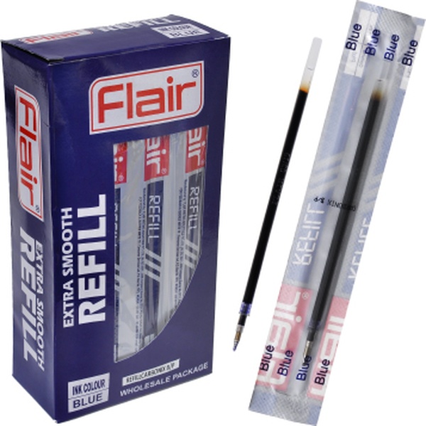 Стержень шариковый, синий, 131 мм, 0.7 мм "игла", масл. осн., инд./уп, Flair CARBONIX