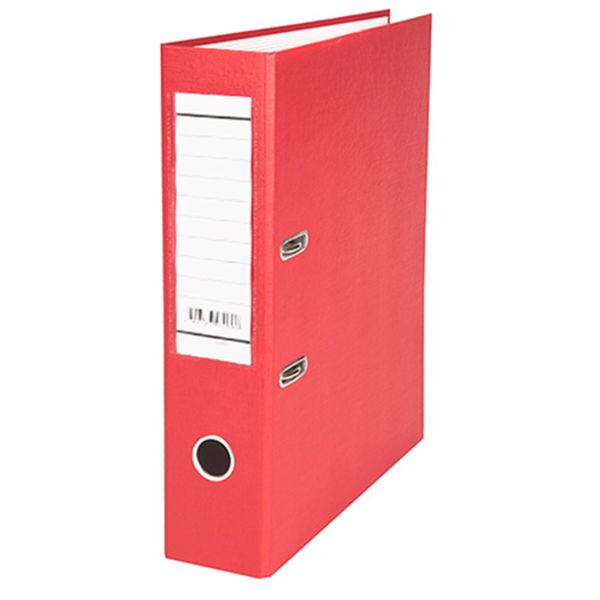 Папка–регистратор А4, 70мм/450 л., бумвинил, карман, красная, Hatber