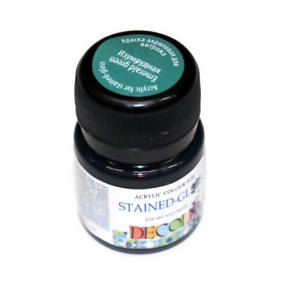 Краска по стеклу и керамике DECOLA, изумрудная, банка 20 мл Акция!
