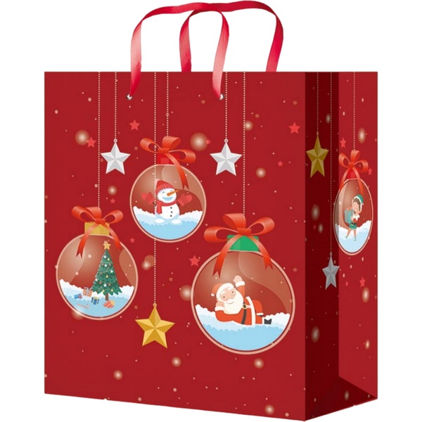 Пакет подарочный, 18*23*8 см, мел. бумага 128 г/м², глянц., Optima Новогодняя гирлянда НГ Акция!