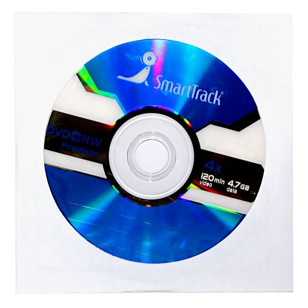 Диск DVD+RW, 4.7 ГБ, 120 мин, 4x, Smart Track (бум. конверт 1 шт.)