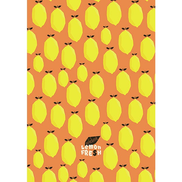 Блокнот на гребне А5, 48 л., клетка, 60 г/м², блестки, PLANO Лимонный фреш   Акция!