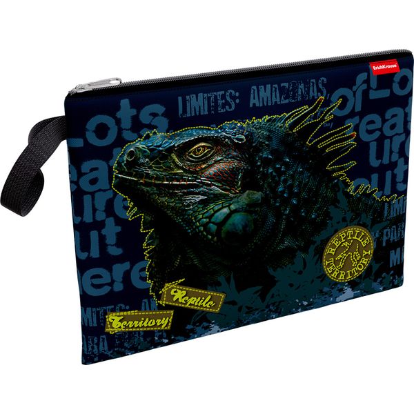 Папка А4 на молнии, 1 отд., полиэстер 600D, ручка-петля, ErichKrause Iguana