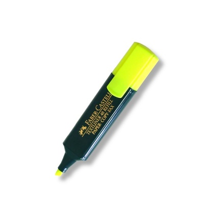Текстмаркер желтый, неоновый, ШЛ 1-5 мм, н-к "клин", Faber-Castell 48