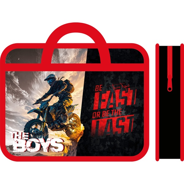 Папка-портфель А4, пластиковая, на молнии, 1 отд., ПЧЕЛКА Самый быстрый 2026 (широкая)