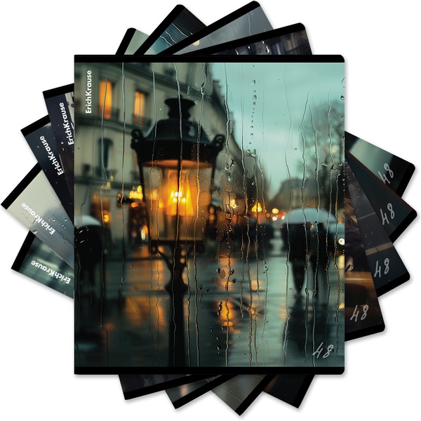 Тетрадь А5, клетка, 48 л., на скобе, 60 г/м², глянц. лам., ErichKrause Outside_MIX-PACK