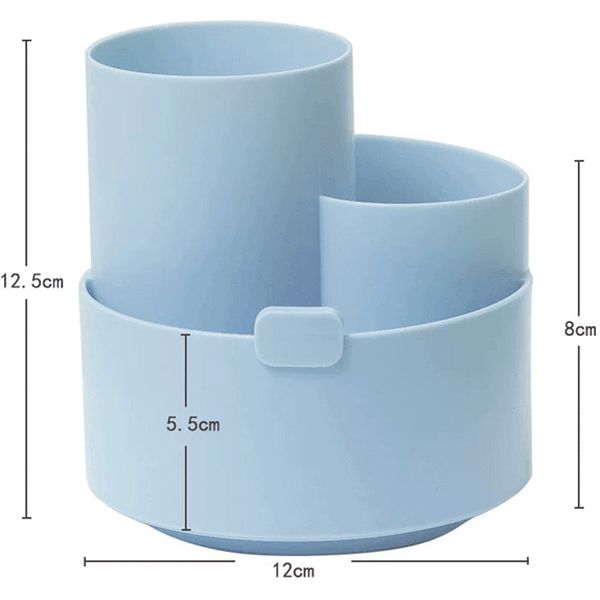 Органайзер для канцелярии deVENTE Orbit, пластиковый, вращающийся, 3 отд., голубой