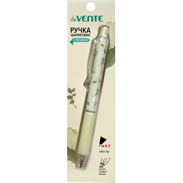 Ручка шариковая автомат., синяя, Ø 0.7 мм, эрг. грип, м/о, аромат жасмина, deVENTE Aroma Flowers (блистер)