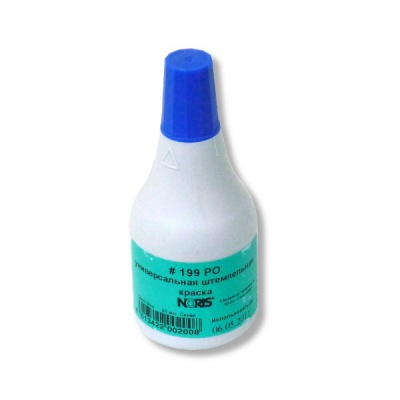 Краска штемпельная универсальная NORIS, 50 мл, на спирт. основе, синяя Краска штемпельная универсальная NORIS, 50 мл, на спирт. основе, синяя
