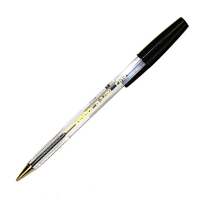 Ручка шариковая 0.7 мм, черная, Zebra N-5200, рифленый грип, метал. наконечник, прозрачный корпус