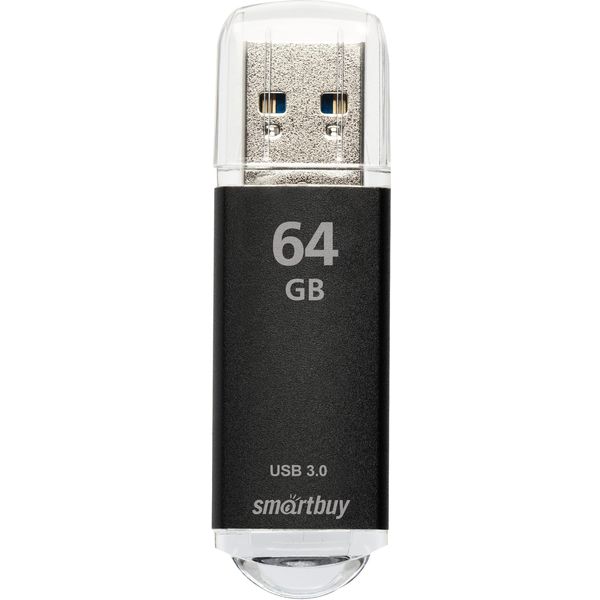 Флеш-накопитель USB 3.0, 64 ГБ, Smartbuy V-Cut_черный