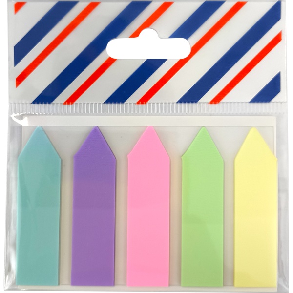 Закладки пластиковые с клеевым краем, 12*45 мм, 5*20 л., пастельные, 5 цветов, Attomex (стрелки)