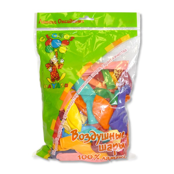 Шары воздушные однотонные, Ø30 см, латекс, ПАСТЕЛЬ + ДЕКОРАТОР ассорти (100 шт.)