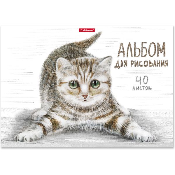 Альбом для рисования А4/120/40 л., на склейке, ErichKrause Tabby, на ж/подложке