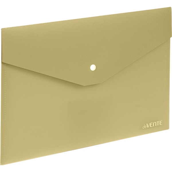 Папка-конверт на кнопке, А5, PP 350 мкм, "текстиль", прозрачная, deVENTE sigNATURE_оливковая