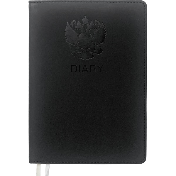 Ежедневник недатированный, А5, 160 л., 70 г/м2, тв. перепл., и/к, поролон, тисн., deVENTE Emblem_черный  Акция!