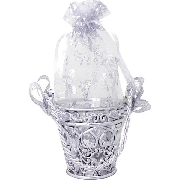 Бонбоньерка Корзина серебряная (2 шт.)