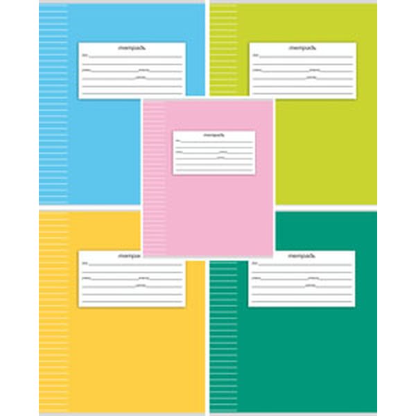 Тетрадь А5, линия, 24 л., на скобе, 60 г/м², мел. обл., Prof-Press Классика-2_5 цветов