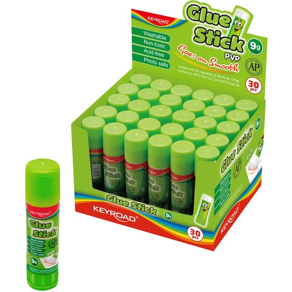 Клей-карандаш 9 г KEYROAD GLue Stic, PVP основа_Акция!