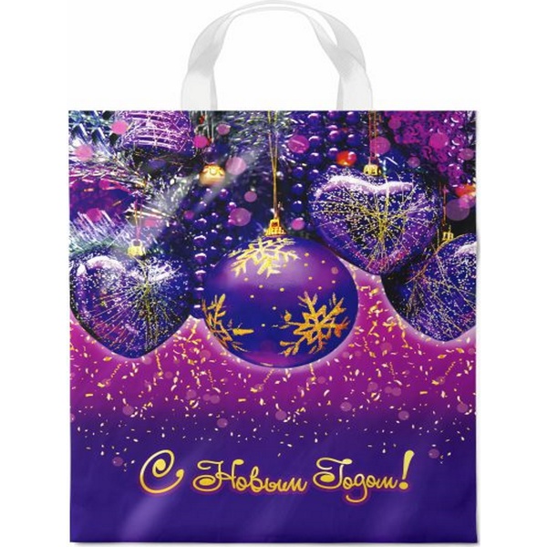 Пакет с петлевой ручкой, 35*28 см, полиэтилен 55 мкм, Искры (НГ) Пакет с петлевой ручкой, 35*28 см, полиэтилен 55 мкм, Искры (НГ)