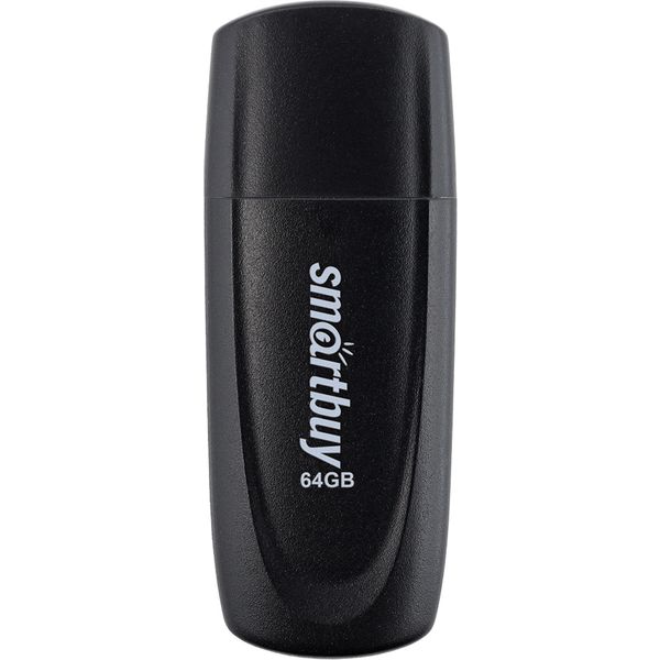 Флеш-накопитель USB 2.0, 64 ГБ, Smartbuy Scout Black/черный
