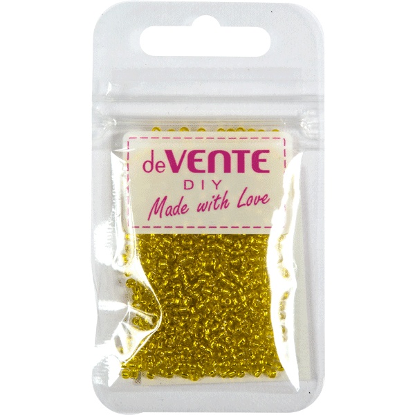 Бисер круглый Ø2 мм, 10 г, цв.: желтый, deVENTE DIY Metallic