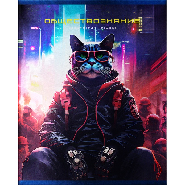 Тетрадь предметная А5, 48 л., клетка, 60 г/м², металлиз., BG Мир будущего_Обществознание  Акция!