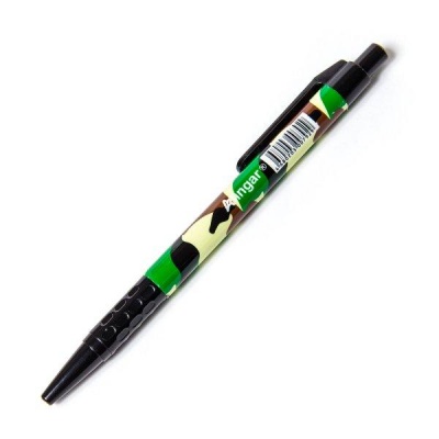 Ручка шариковая автомат., синяя, 0.7 мм, рифл. упор, круг. корп., ALINGAR Камуфляж