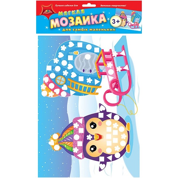 Мозаика мягкая А4. АППЛИКА Для самых маленьких_На прогулке, самокл. EVA. эл-ты, 3+   Акция!