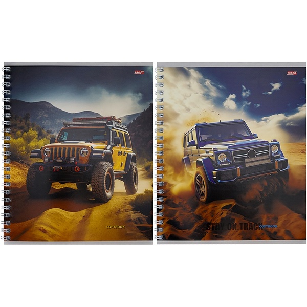 Тетрадь А5, клетка, 48 л., на гребне, 60 г/м², мел. бумага, Profit Кроссовер в дикой природе_2 дизайна