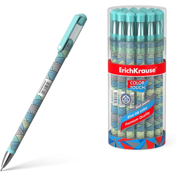 Ручка гелевая синяя, лин. 0.25 мм, "игла", ДП 500 м, soft touch, ErichKrause ColorTouch_Emerald Wave Ручка гелевая синяя, лин. 0.25 мм, "игла", ДП 500 м, soft touch, ErichKrause ColorTouch_Emerald Wave