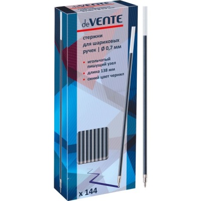 Стержень шариковый синий, 138 мм, 0.7 мм, н-к игла, deVENTE Vista Стержень шариковый синий, 138 мм, 0.7 мм, н-к игла, deVENTE Vista