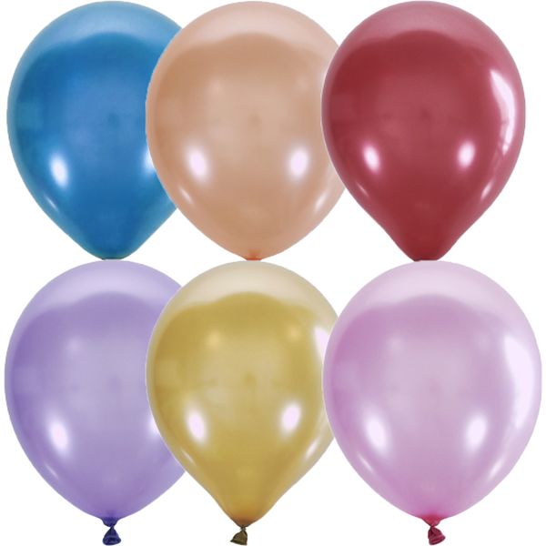 Шары воздушные однотонные МЕТАЛЛИК+ПЕРЛАМУТР ассорти, D30 см (100 шт.)  Шары воздушные однотонные МЕТАЛЛИК+ПЕРЛАМУТР ассорти, D30 см (100 шт.)