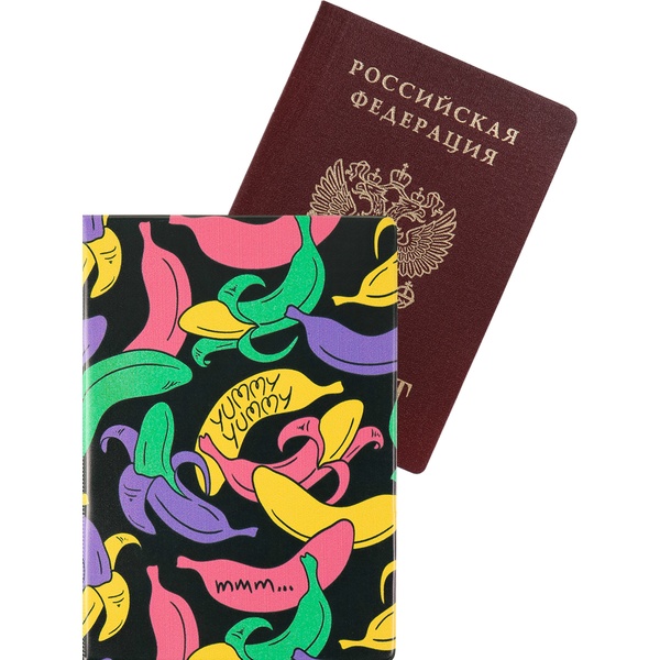 Обложка для паспорта PVC slim, MILAND Бананы   Акция!