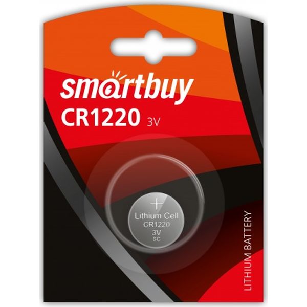 Батарейка CR1220, 3.0 V, Smartbuy Lithium