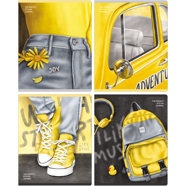 Тетрадь А5, клетка, 48 л., на скобе, 60 г/м², мат. лам., BG Мой стиль_4 дизайна  Акция!