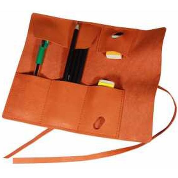 Пенал "свиток" на шнуровке, нат. кожа, конгрев, ИМИДЖ Флаверс_рыжий