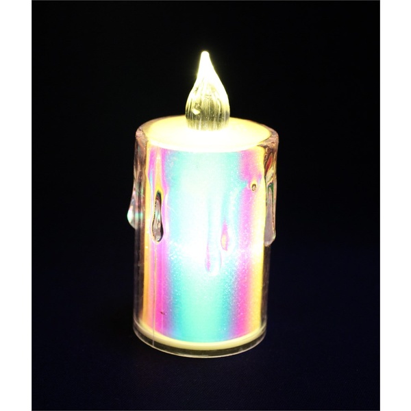 Свеча LED "Столбик" h=8 см, перламутровая, теплый белый свет