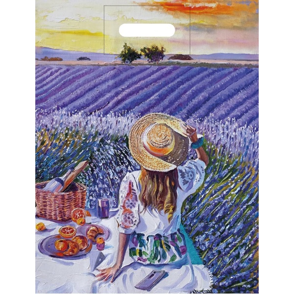 Пакет с вырубной ручкой, 48*36 см, полиэтилен 50 мкм, Прованс