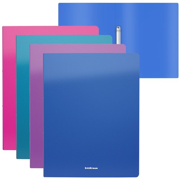 Папка на 2-х кольцах, А4, PP 500 мкм, "диагональ", 24 мм, ErichKrause Diagonal Vivid_4 дизайна Акция!