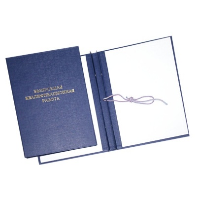 Папка для выпускной квалификационной работы А4, на шнуровке, синяя Канцбург (без листов)