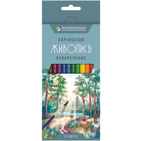 Карандаши акварельные 24 цв., деревянные, шестигранные, ВФК Живопись (к/к) Карандаши акварельные 24 цв., деревянные, шестигранные, ВФК Живопись (к/к)