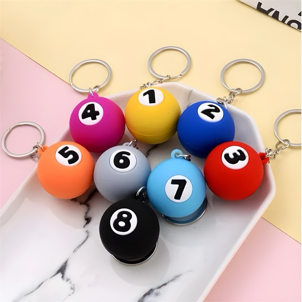Брелок "Бильярдный шар", резиновый, ассорти, 8 дизайнов