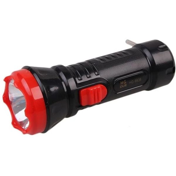 Фонарь аккумуляторный HG DUE, 8+1 LED, 2 режима, доп. панель, встр. вилка, черный Фонарь аккумуляторный HG DUE, 8+1 LED, 2 режима, доп. панель, встр. вилка, черный