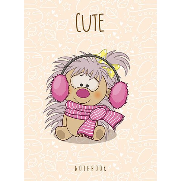 Блокнот на скобе А5, 32 л., линия, 80 г/м², обл. пластик + картон, PLANO Крутой ежик Акция!