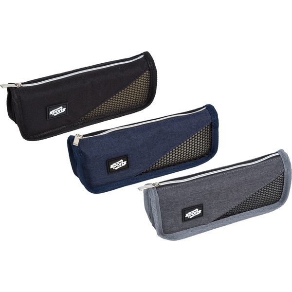 Пенал 1 отд., на молнии, 210*70*45 мм, полиэстер, апплик. каучук., deVENTE Sport_3 дизайна